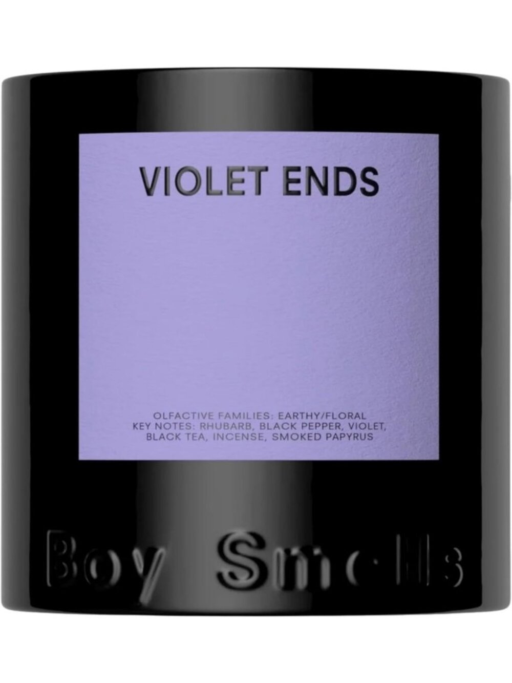 Aromatic Home Candle with Rhubarb, Violet & Smoked Papyrus - Cotton Wick